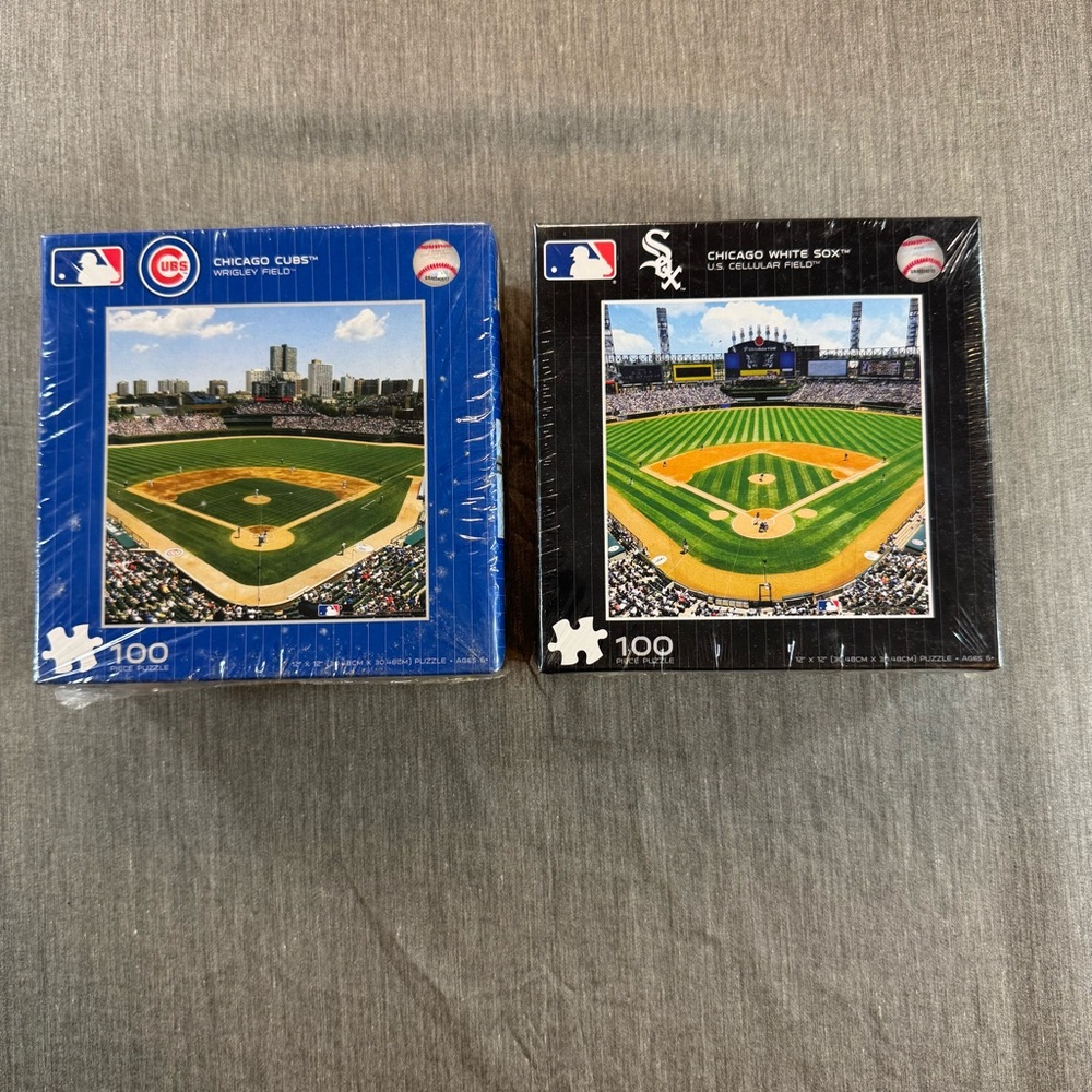 Chicago White Sox, Chicago Cubs Baseball 100 Piece Jigsaw Puzzle 12" x 12"  New